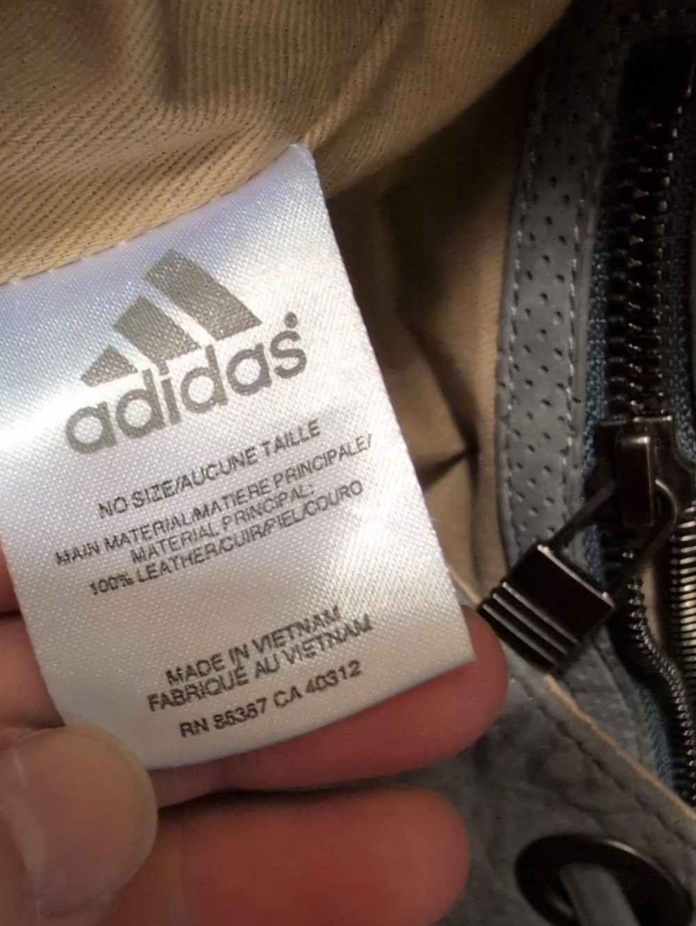 adidas Gray Suede-Style Drawstring Backpack with Buckle Straps - Picture 14 of 14